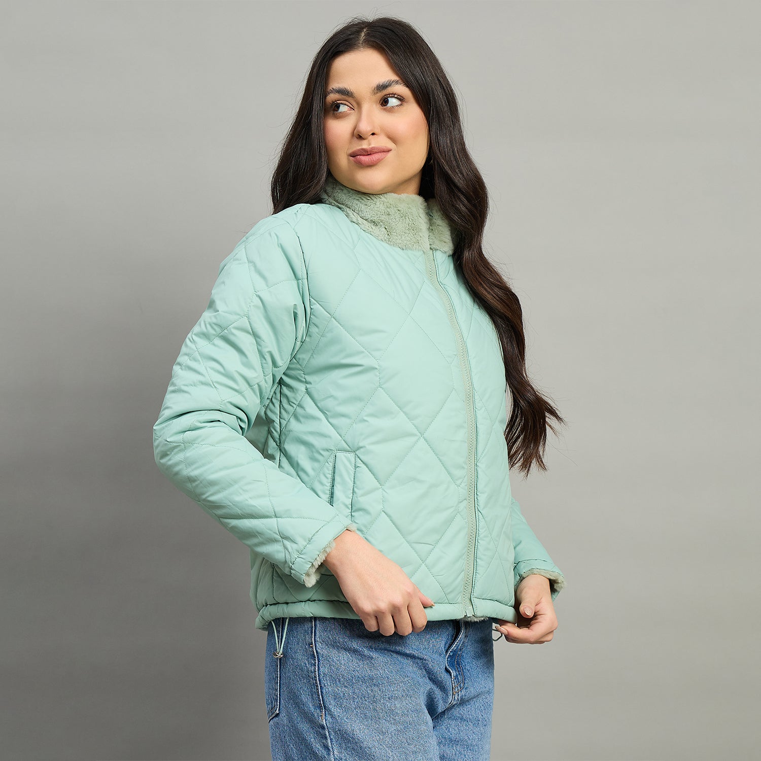 Duke Urban Women High Neck Full Sleeve Reversible Jacket (SDZ4183)