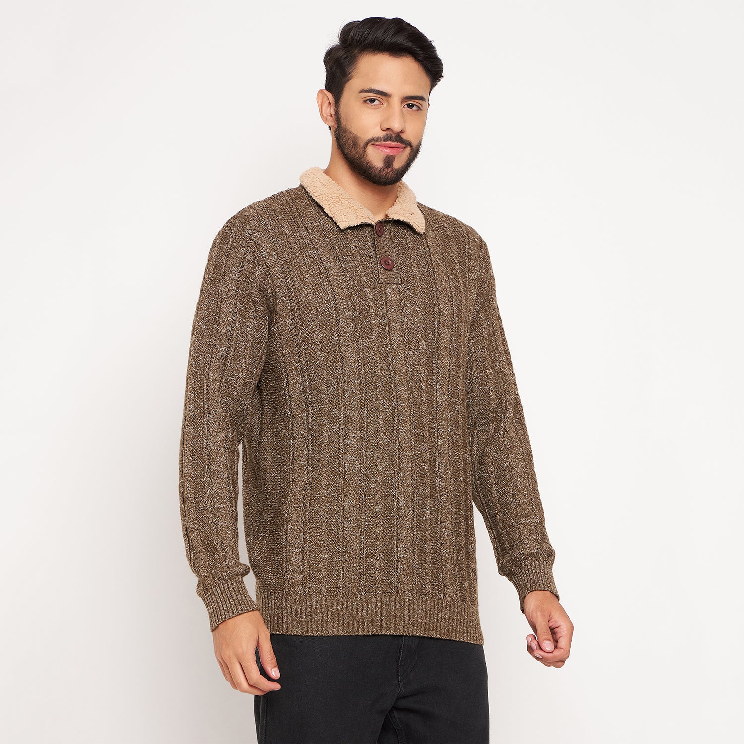 Duke Urban Men Full Sleeve Button Placket Sweater (SDS2004)