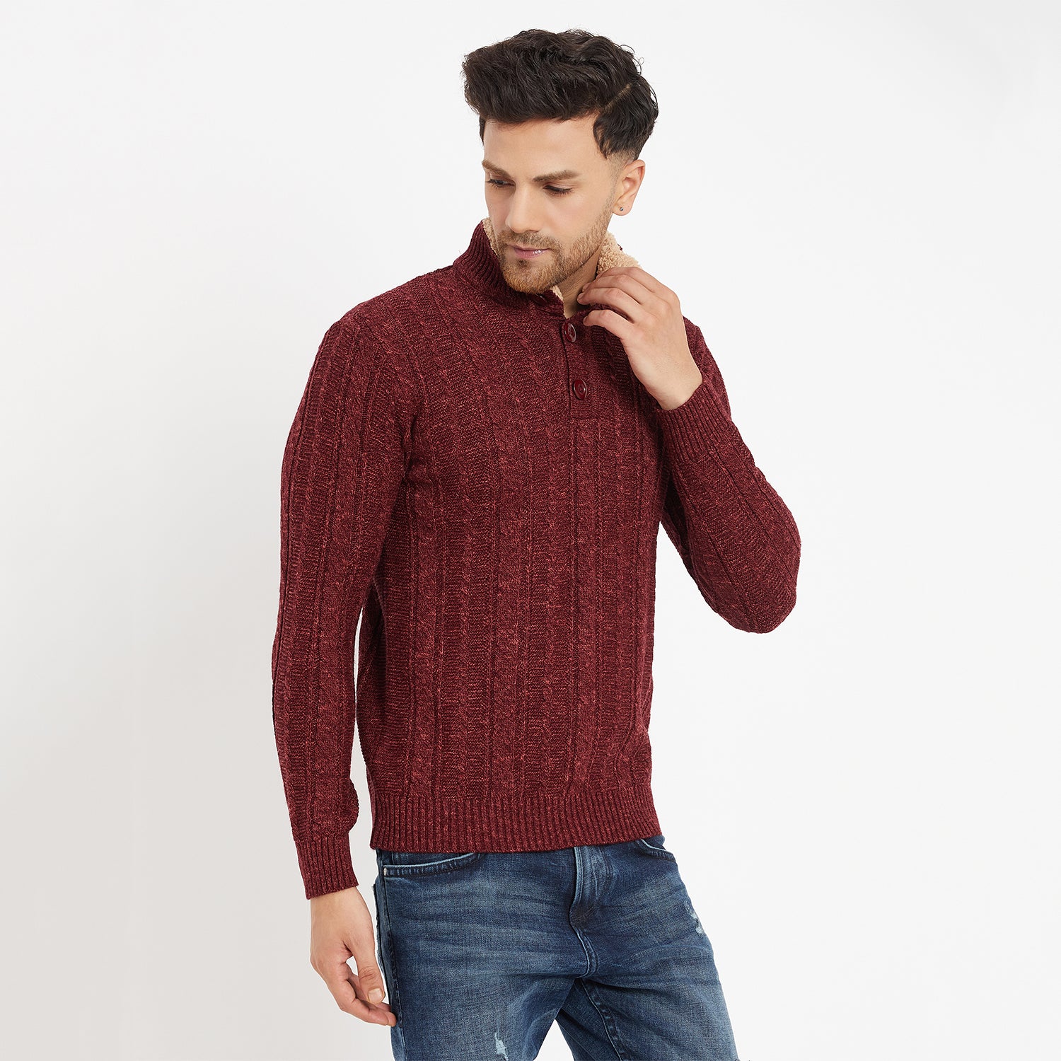 Duke Urban Men Full Sleeve Button Placket Sweater (SDS2004)