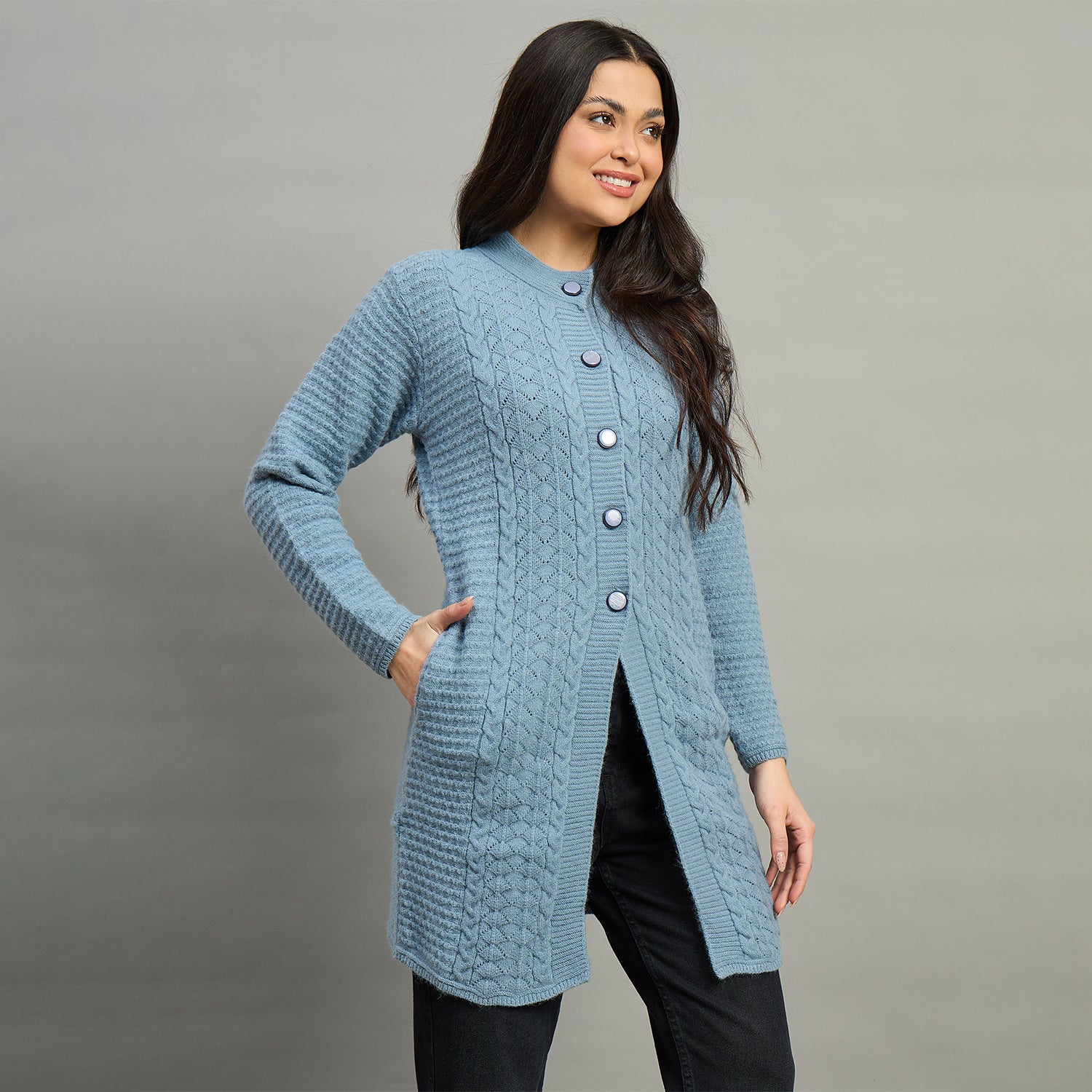 Duke Urban Women Full Sleeve Self Design Sweater (SDS1465)