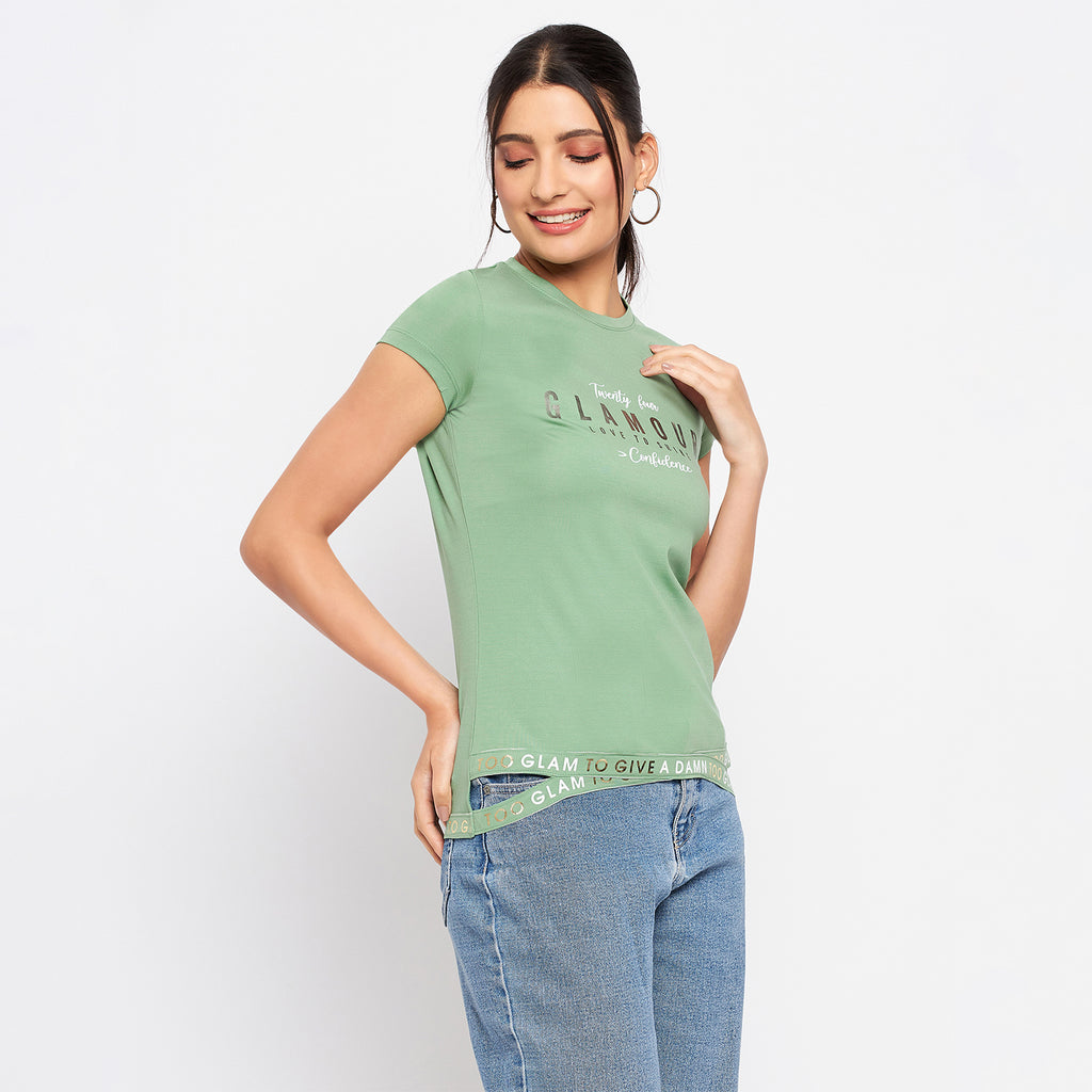 Duke Stardust Women Round Neck Short Sleeve Printed Top (LFX896)