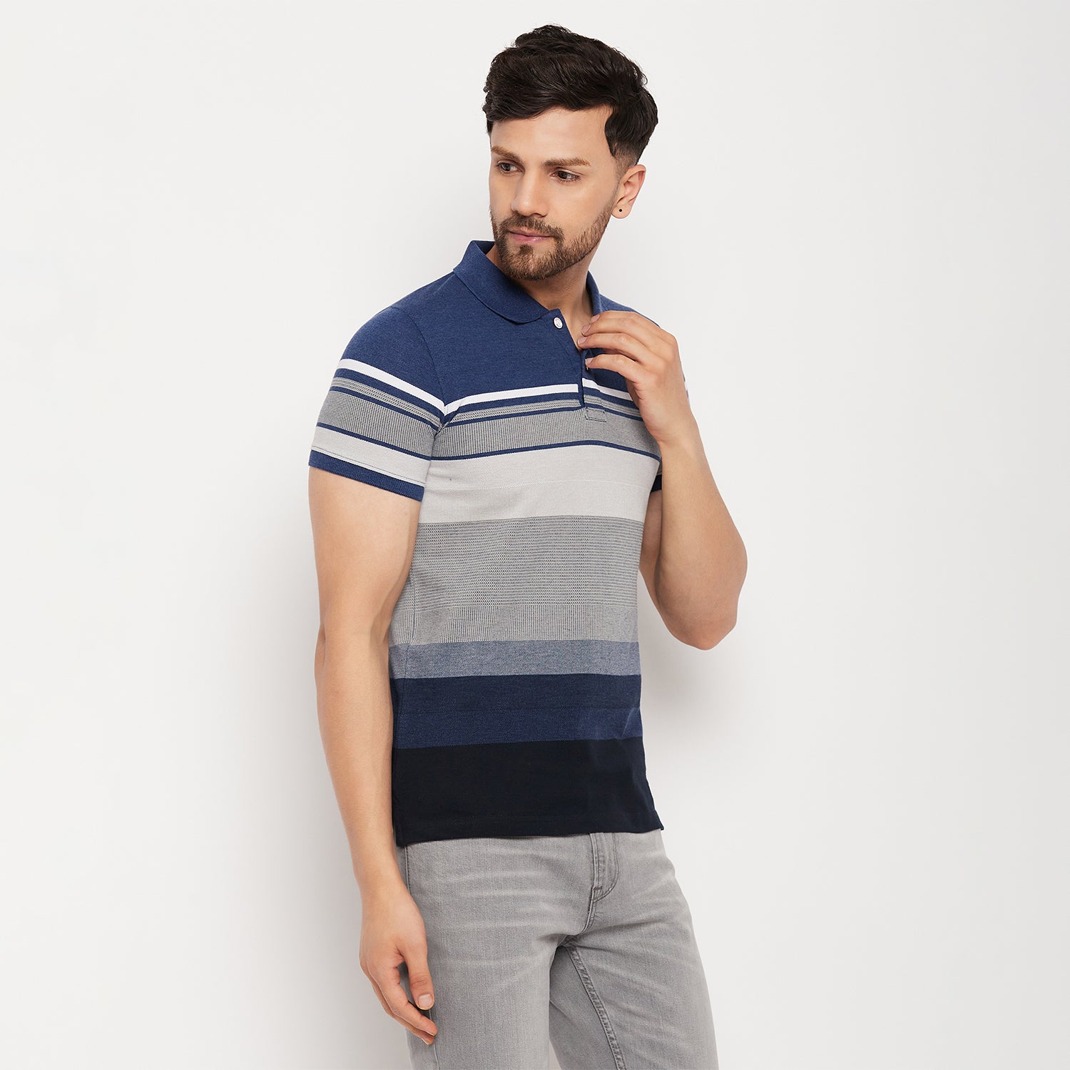 Duke Stardust Men Half Sleeve Polo Neck Cotton T-shirt (LF7013)