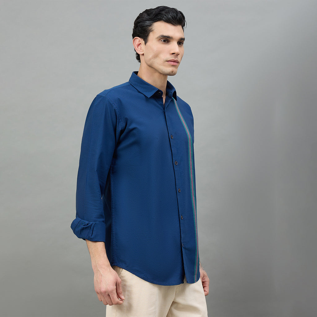 Duke Men Solid Full Sleeve Spread Collar Slim Shirt (SDO5STN)