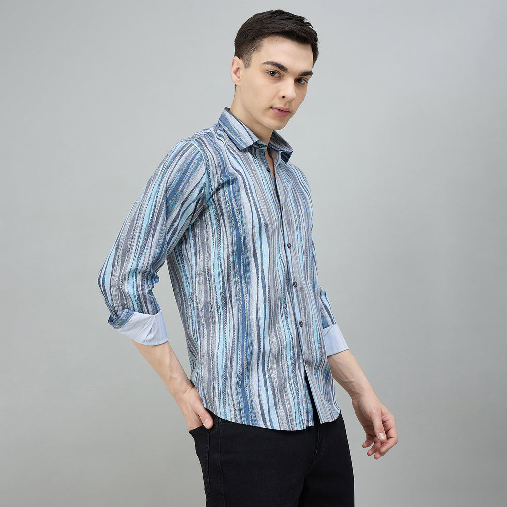 Duke Urban Men Printed Full Sleeve Spread Collar Regular Shirt (SDO9PRK)