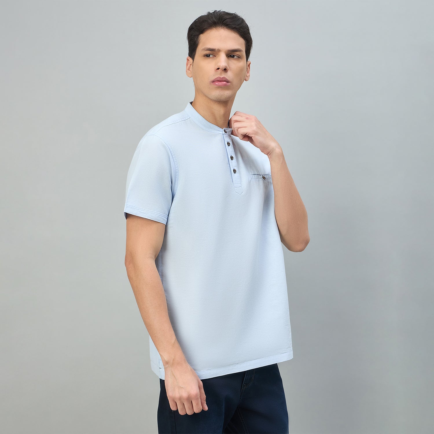 Duke Urban Men Solid Half Sleeve Casual Slim fit Tshirt (LF7625)