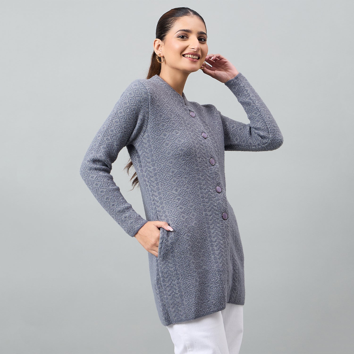 Duke Urban Women Full Sleeve Front Open Regular Cardigan (SDS1286)