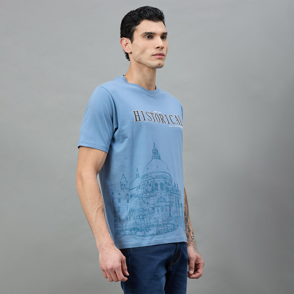 Duke Urban Men Graphic Print Half Sleeve Round Neck Casual Tshirt (LF7540)