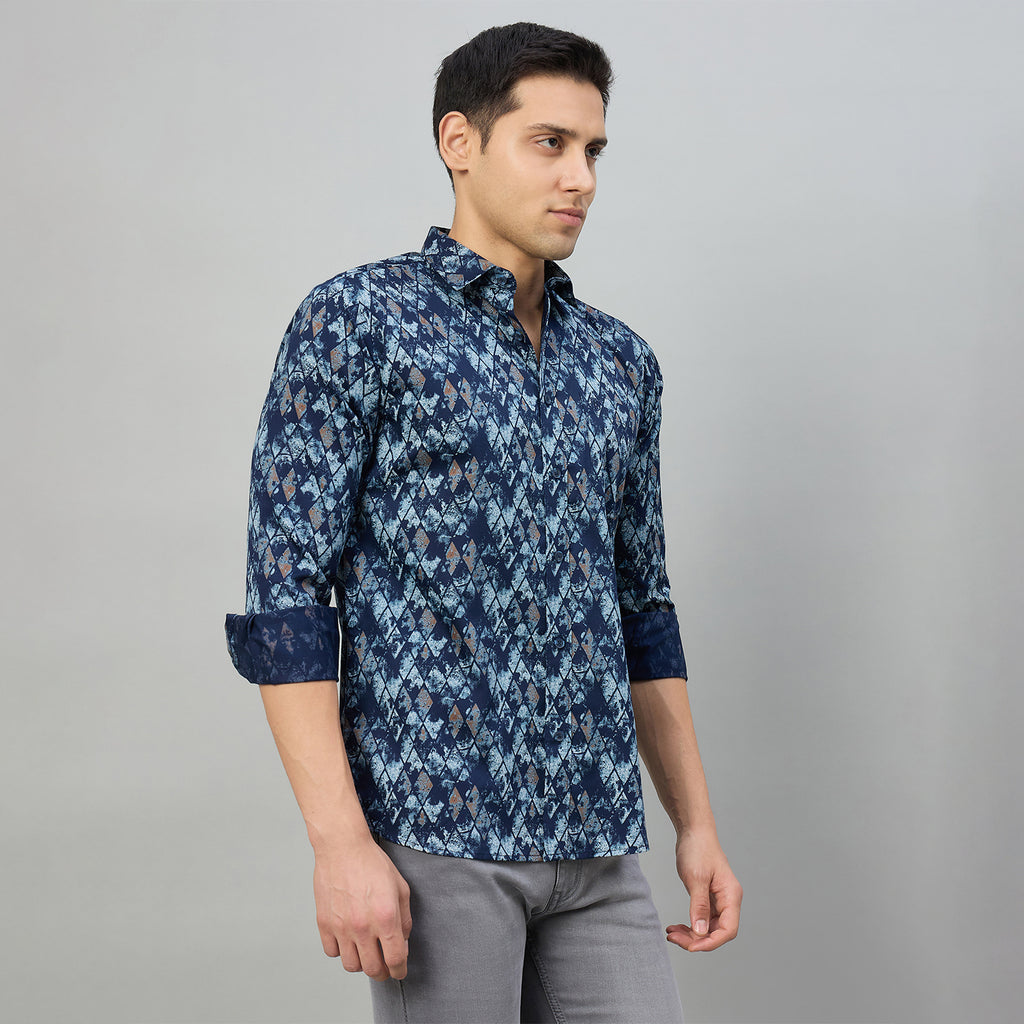 Duke Men Slim Fit Full Sleeve Short Style Cotton Shirt (SDO8PRBK)