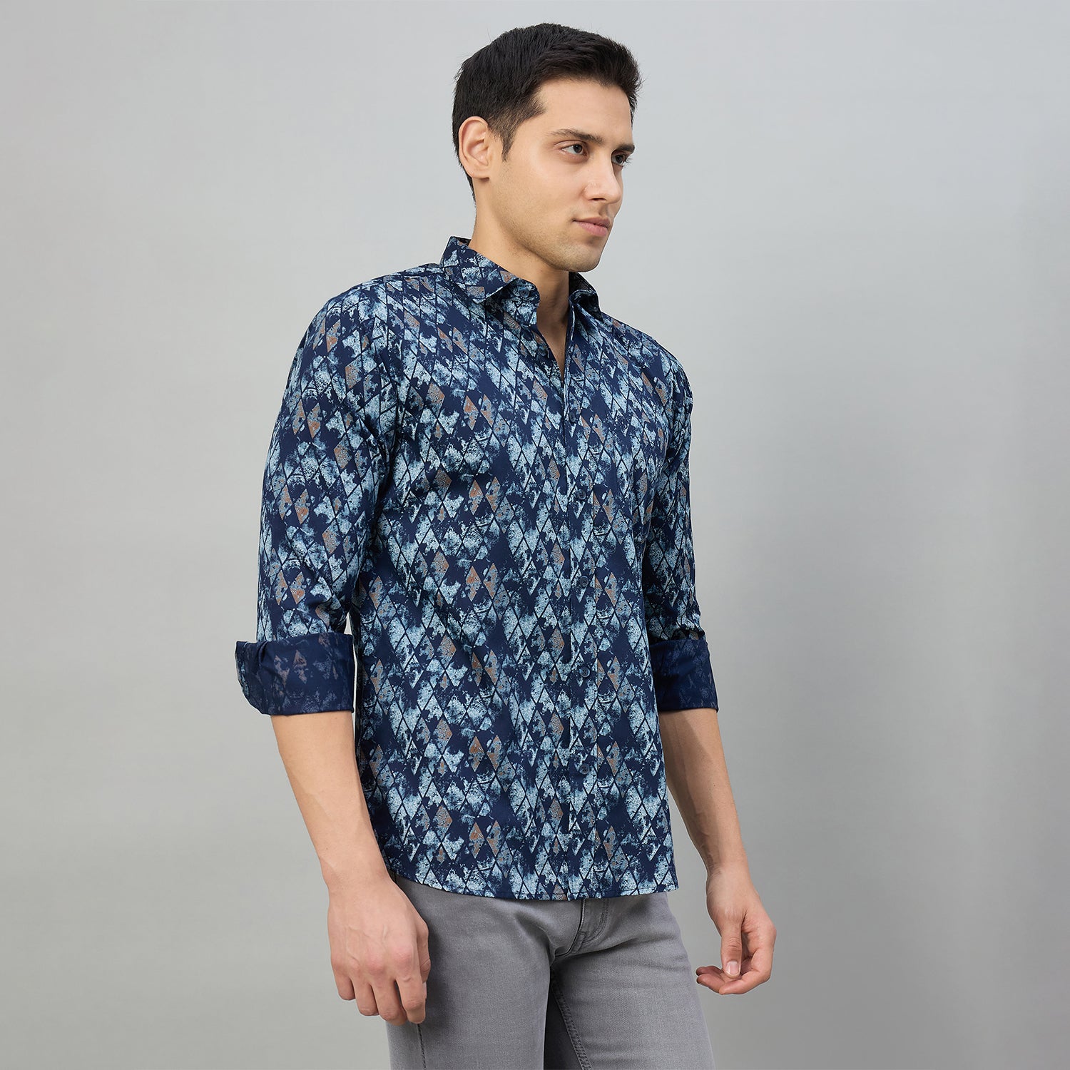 Duke Men Slim Fit Full Sleeve Short Style Cotton Shirt (SDO8PRBK)