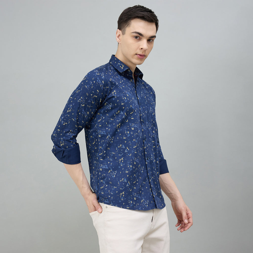 Duke Urban Men Printed Full Sleeve Spread Collar Slim Shirt (SDO8PRBC)