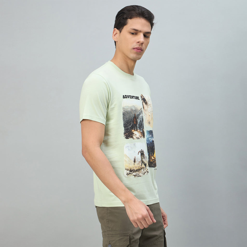 Duke Urban Men Graphic Print Half Sleeve Round Neck Casual Tshirt (LF7507)