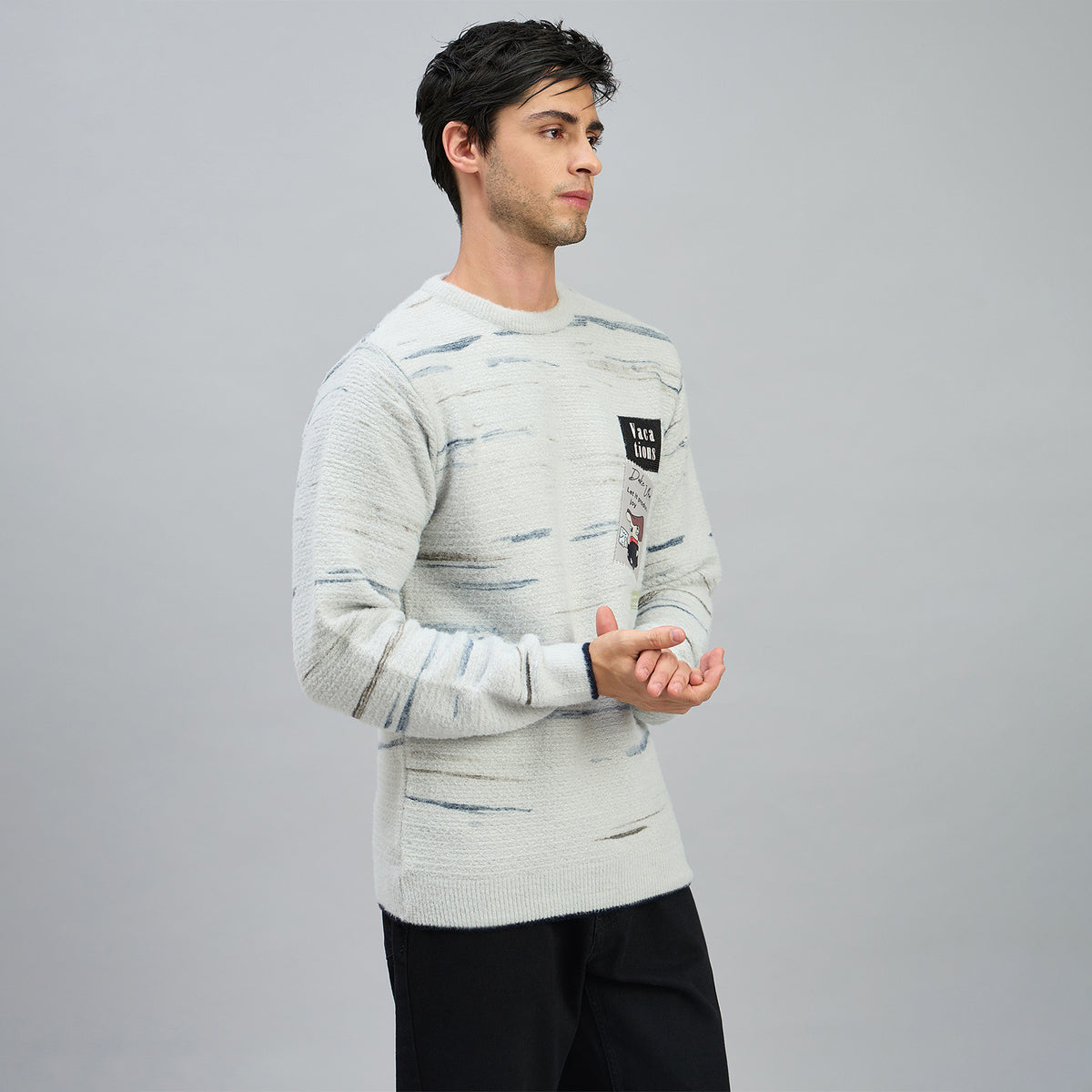 Duke Men Full Sleeve Round Neck Regular Sweater (SDS2324)