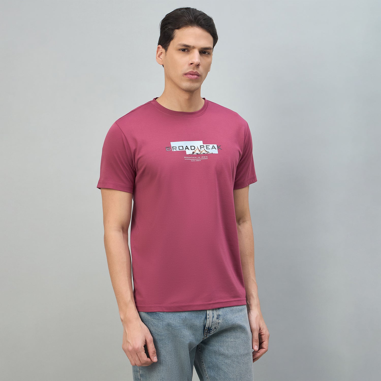 Duke Urban Men Solid Half Sleeve Round Neck Casual Tshirt (LF7524)