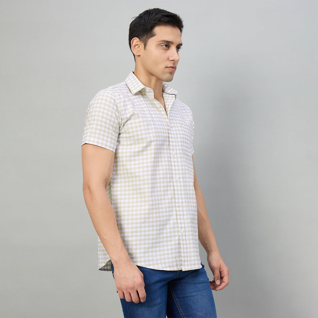 Duke Men Slim Fit Half Sleeve Oxford Cotton Shirt (SDO1CKJ)