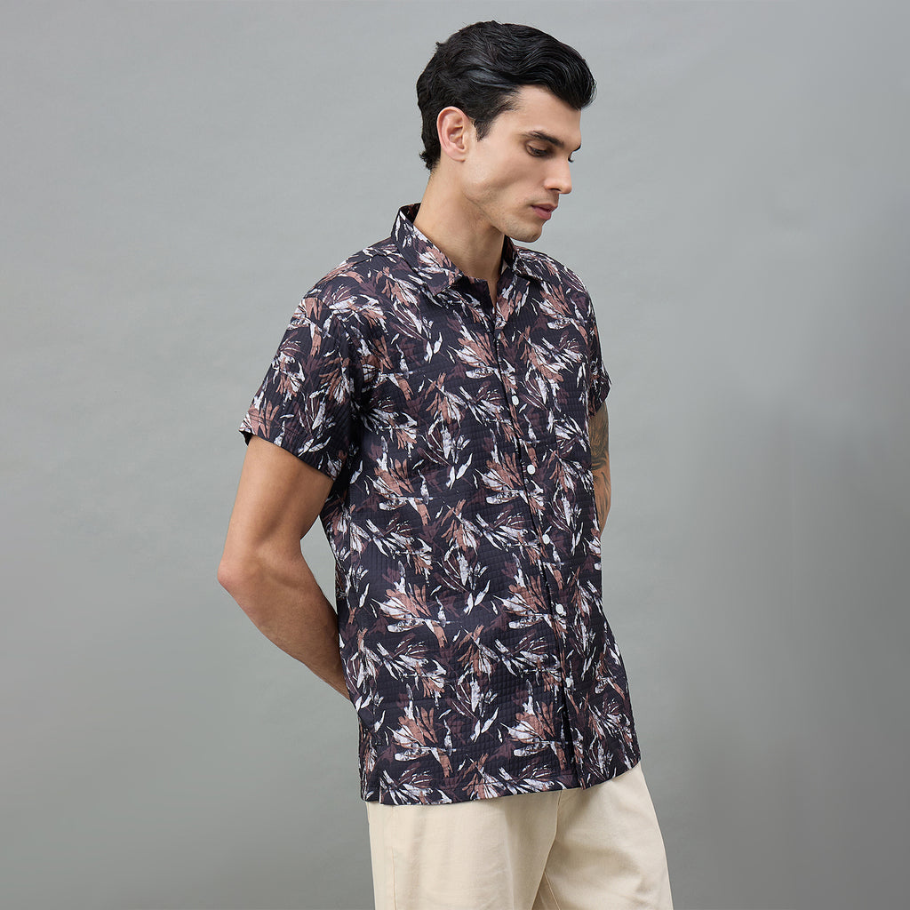 Duke Urban Men Floral Print Half Sleeve Regular Shirt (LF6083T)