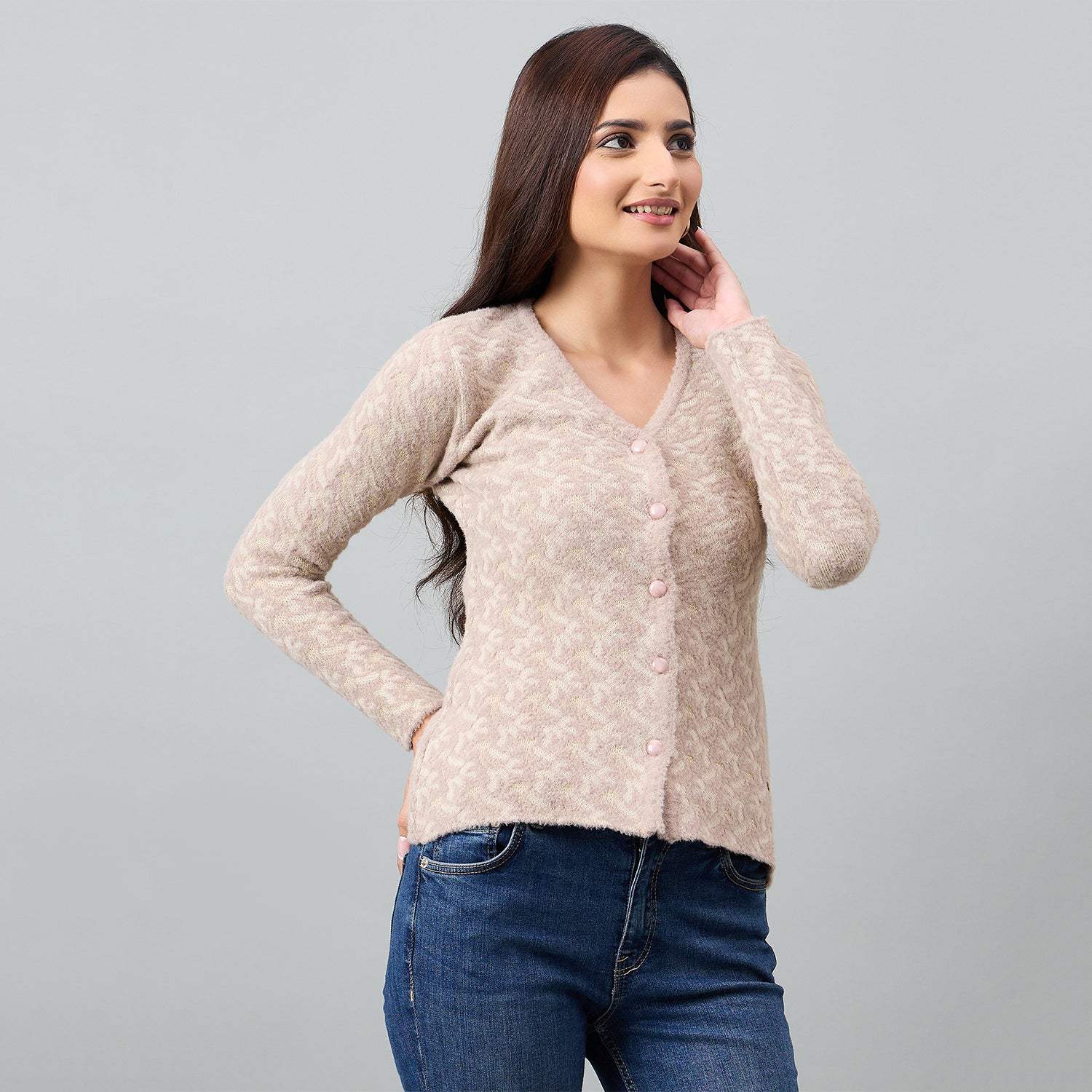 Duke Urban Women Full Sleeve Front Open Regular Cardigan (SDS1332)
