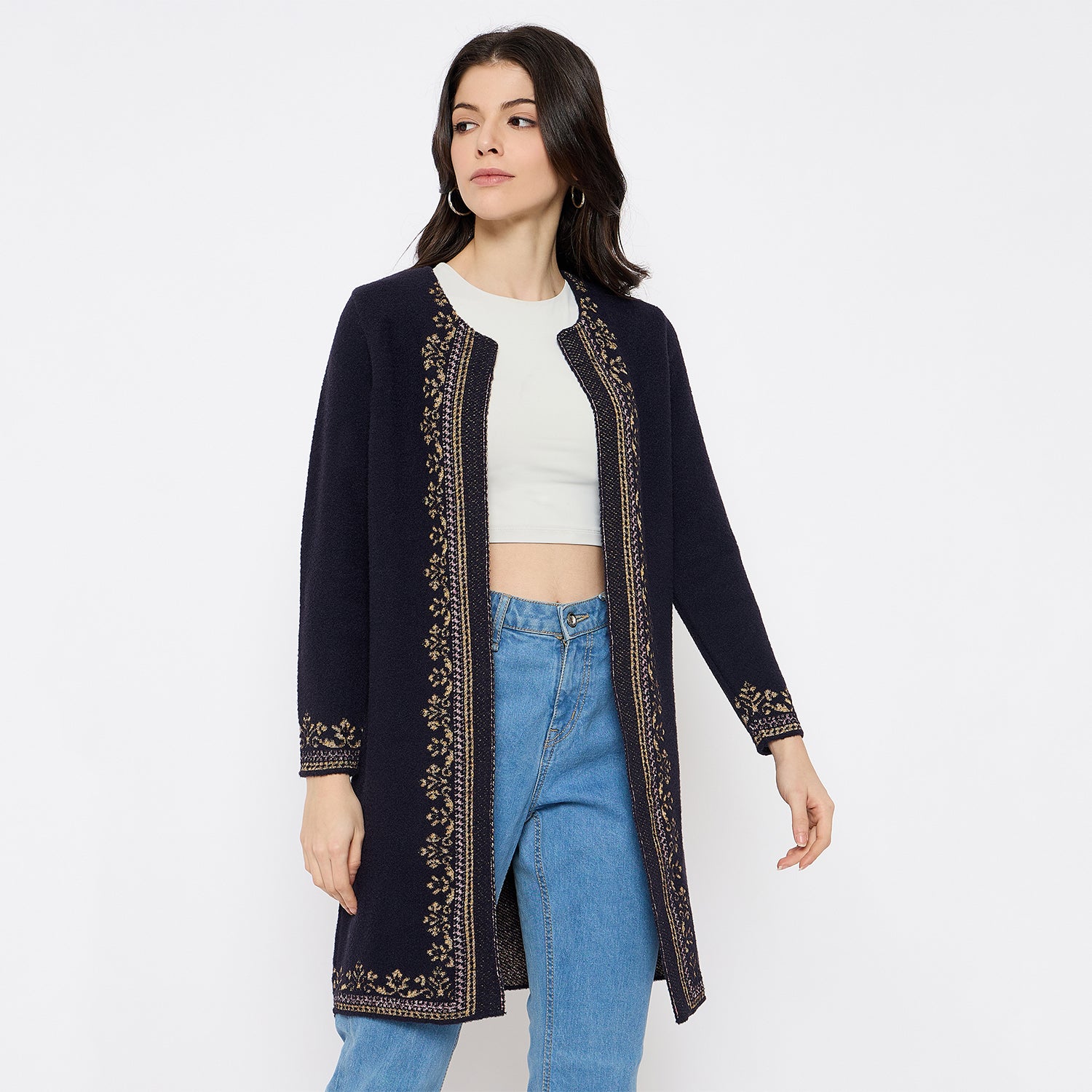 Duke Urban Women Full Sleeve Round Neck Shrug (SDS1258)