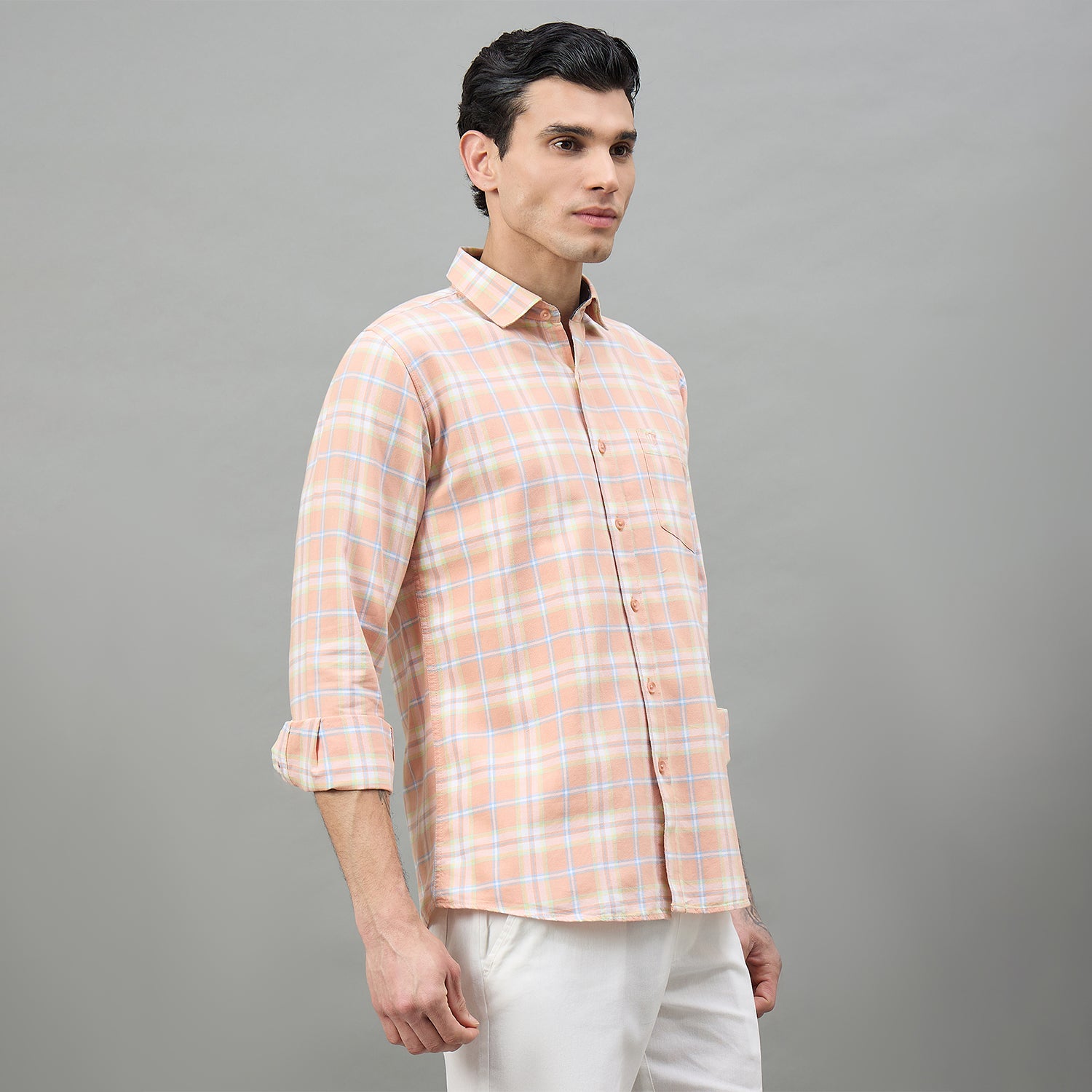Duke Urban Men Checkered Pure Cotton Slim Fit Casual Full Sleeve Shirt (SDO8CKBM)