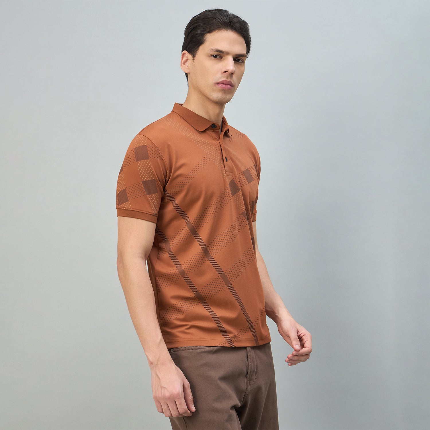 Duke Urban Men Geometric Print Half Sleeve Polo Tshirt (LF7631)