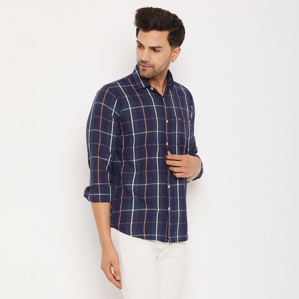 Duke Men Stardust Cotton Full Sleeve Shirt (SDO8991)