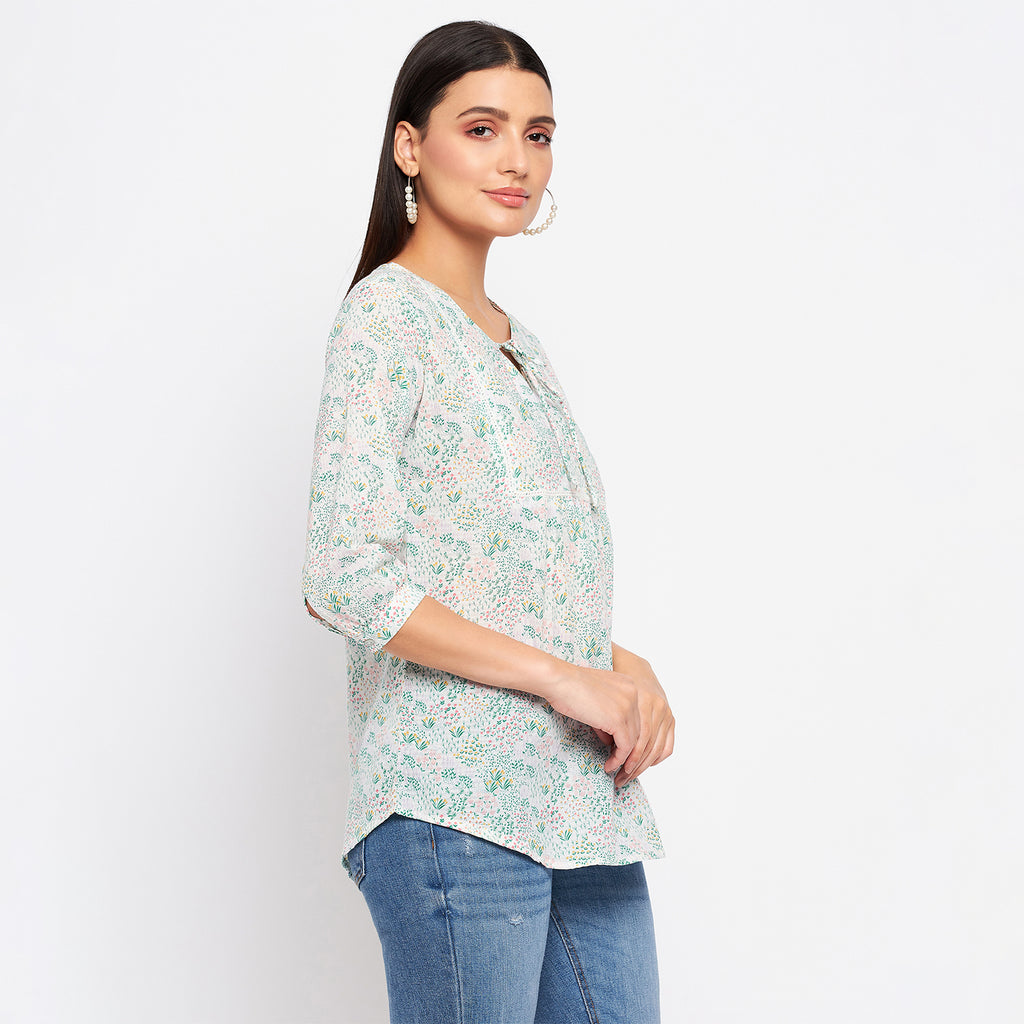 Duke Stardust Women V-Neck 3/4th Sleeve Printed Top (SDX3274)