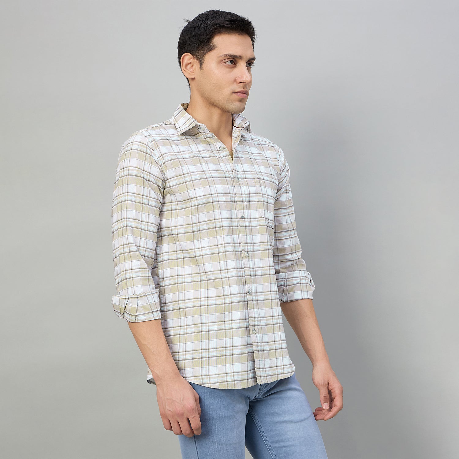 Duke Men Slim Fit Full Sleeve Oxford Cotton Shirt (SDO5CKDB)