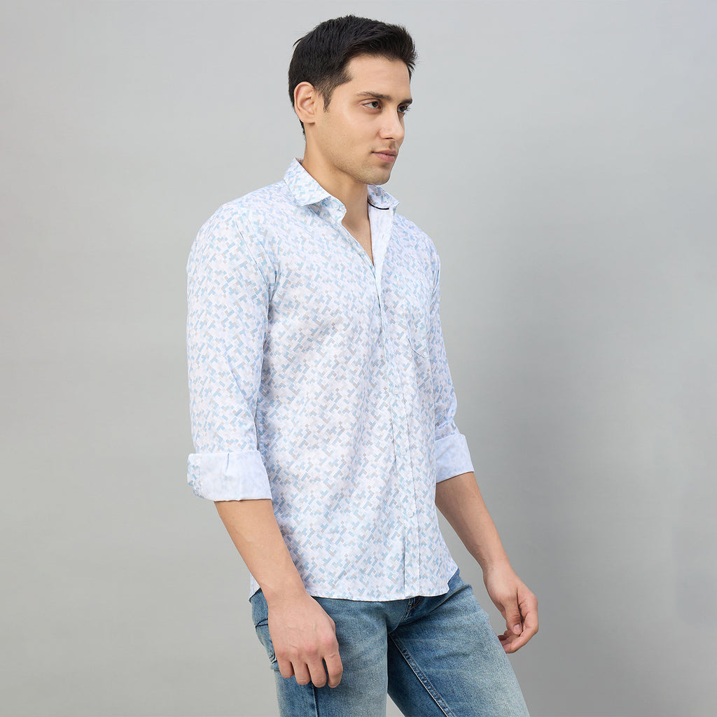 Duke Men Slim Fit Full Sleeve Short Style Cotton Shirt (SDO8PRBN)