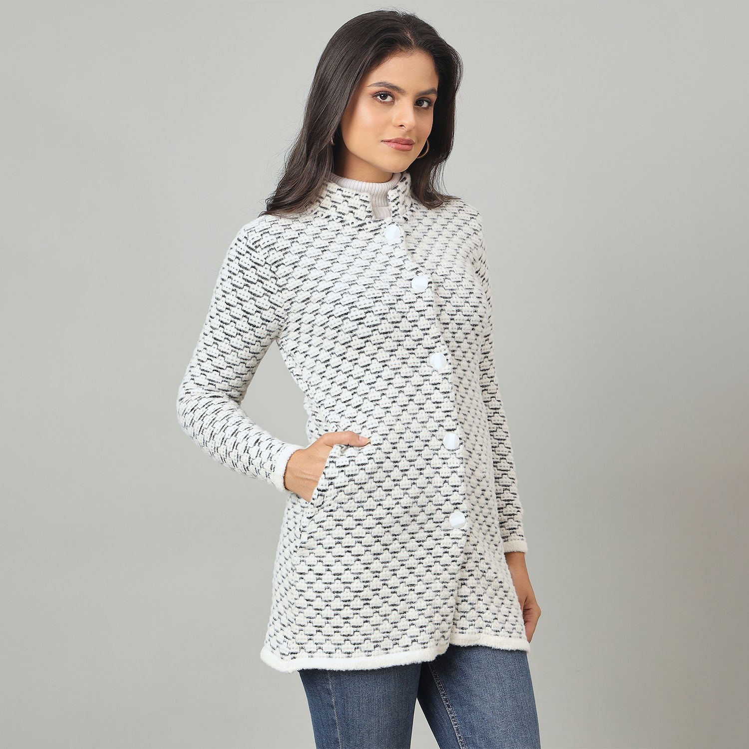 Duke Urban Women Long Coat Shortstyle Sweater (SDS1336)