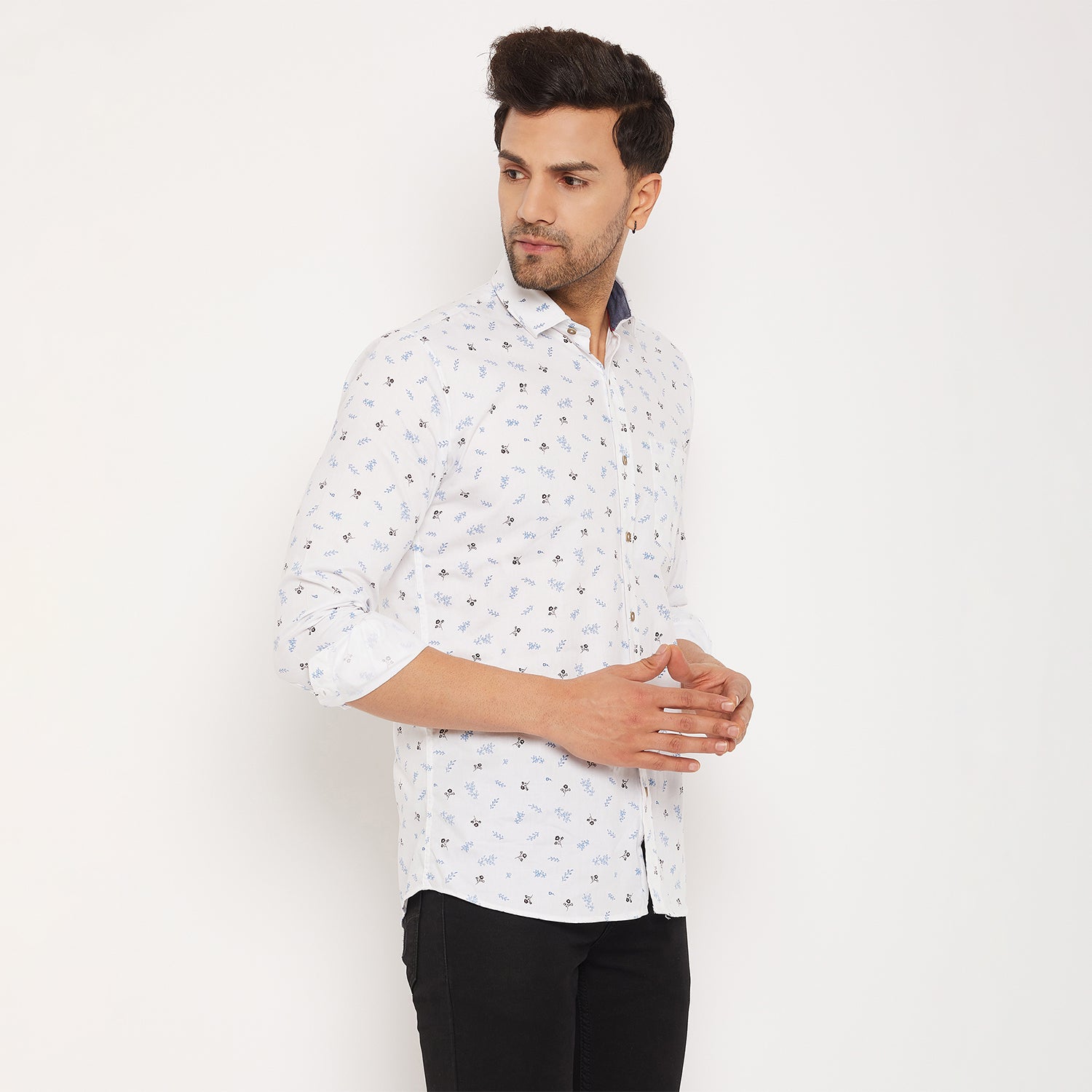 Duke Men Stardust Cotton Full Sleeve Shirt (SDO8PRTG)