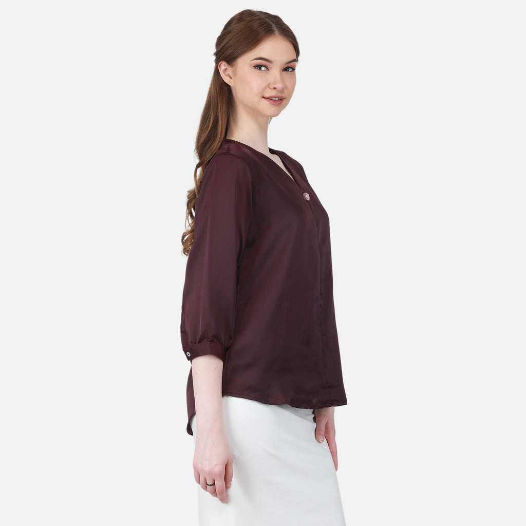 Duke Stardust Women V Neck Solid Top (SDX3280)