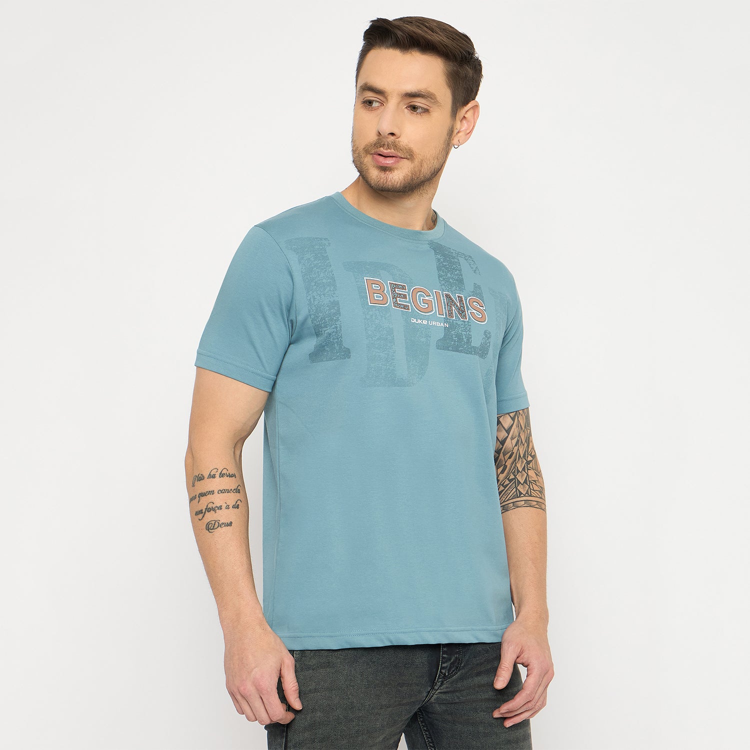 Duke Urban Men Half Sleeve Cotton Tshirt (LF7421)