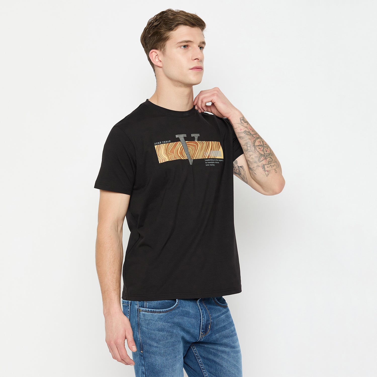 Duke Urban Men Half Sleeve Cotton Tshirt (LF7343)