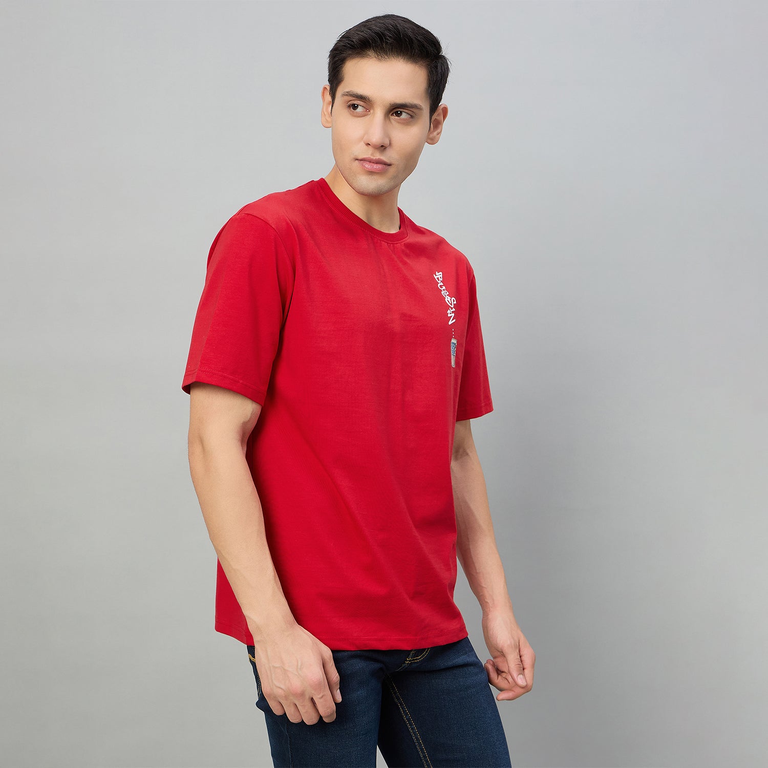 Duke Men Half Sleeve Cotton Oversize Casual T-shirt (LF7891)