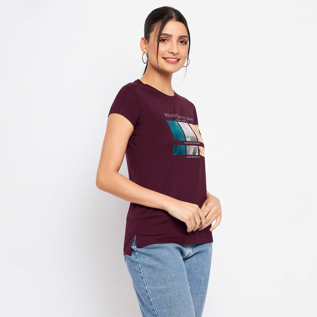 Duke Stardust Women Round Neck Short Sleeve Printed Top (LFX897)