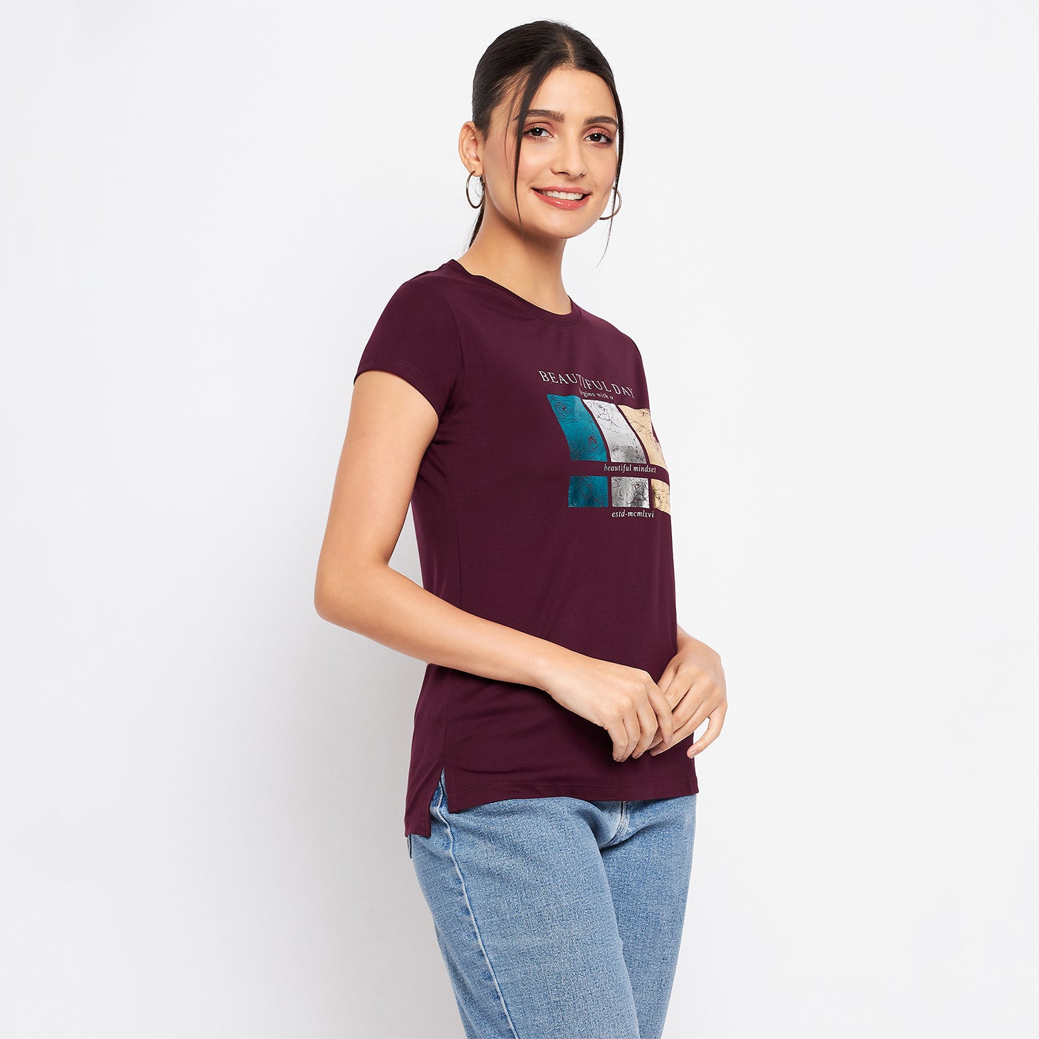 Duke Stardust Women Round Neck Short Sleeve Printed Top (LFX897)