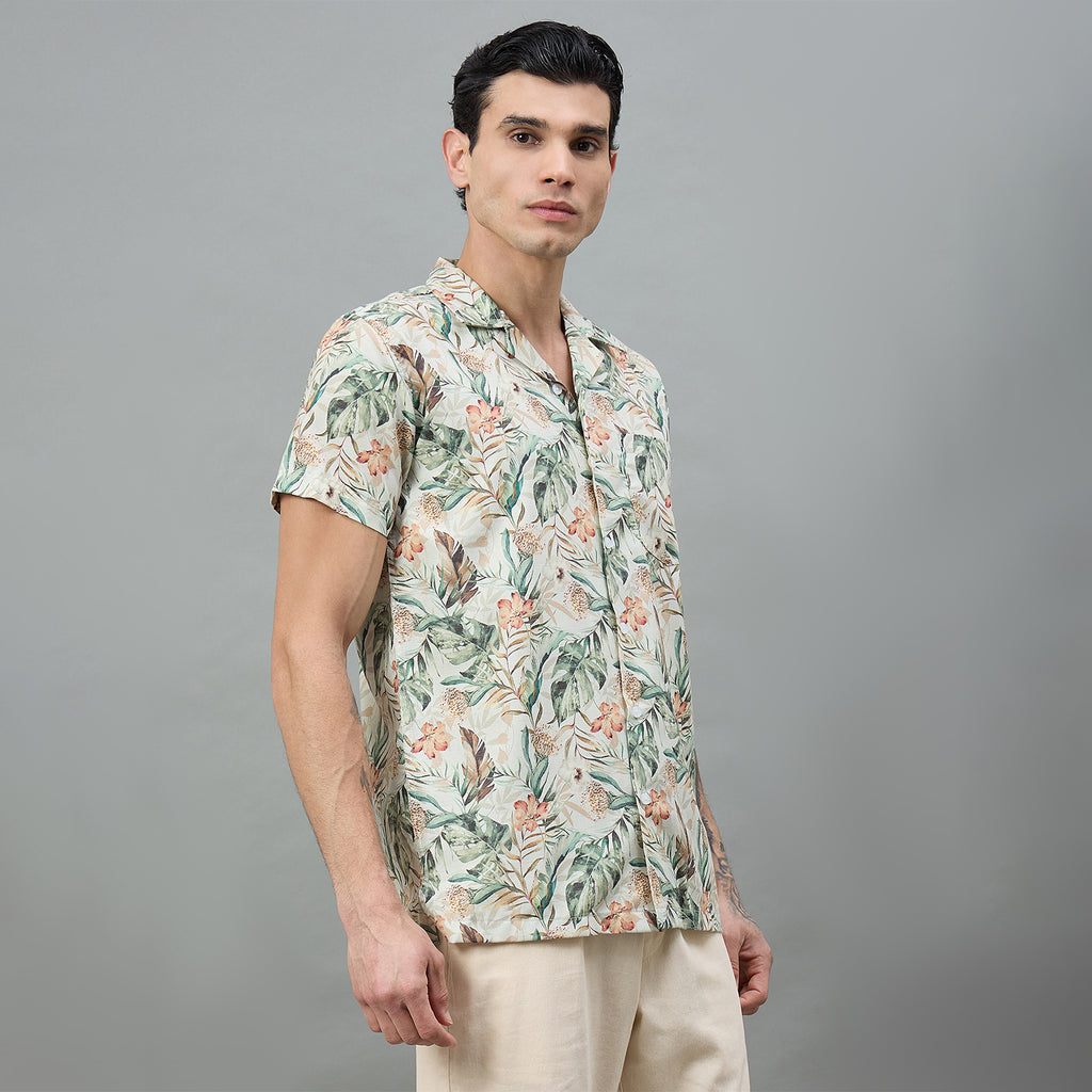 Duke Urban Men Floral Print Half Sleeve Regular Shirt (LF6084T)