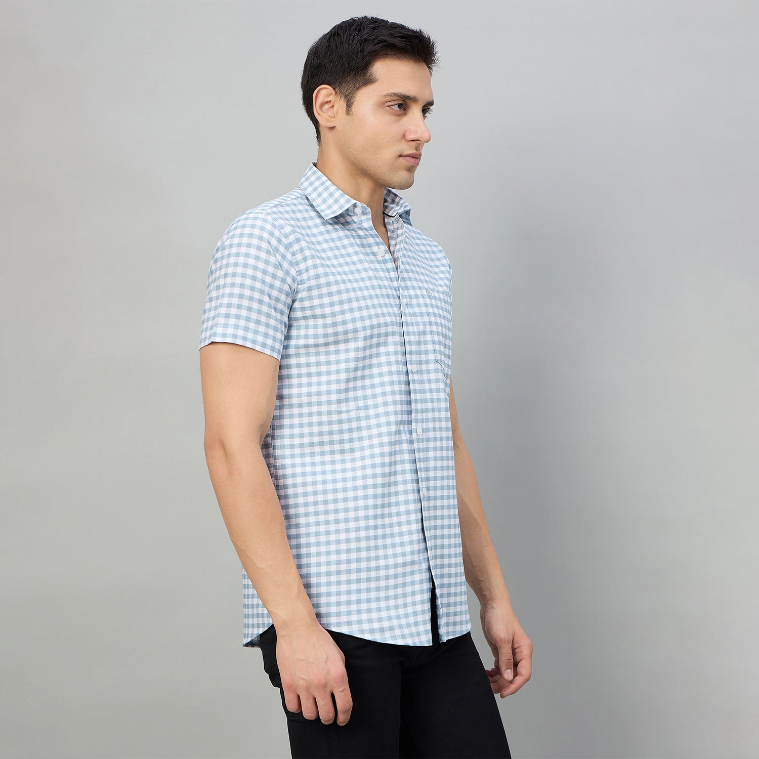 Duke Men Slim Fit Half Sleeve Oxford Cotton Shirt (SDO1CKJ)