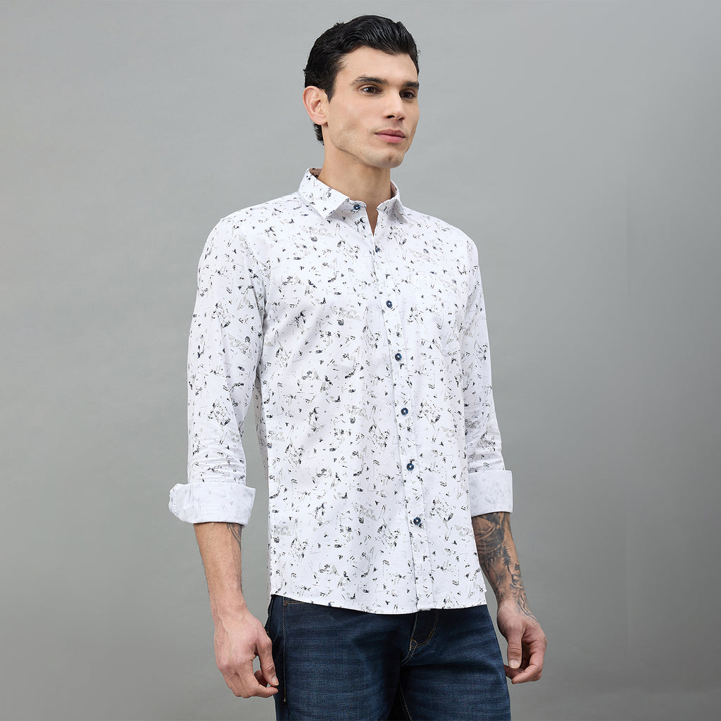 Duke Urban Men Printed Full Sleeve Spread Collar Slim Shirt (SDO8PRBC)