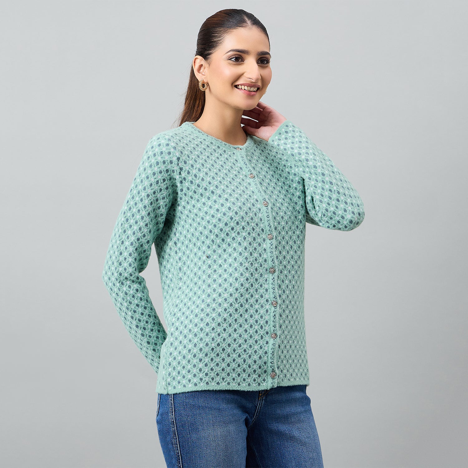 Duke Urban Women Full Sleeve Front Open Regular Cardigan (SDS1337)