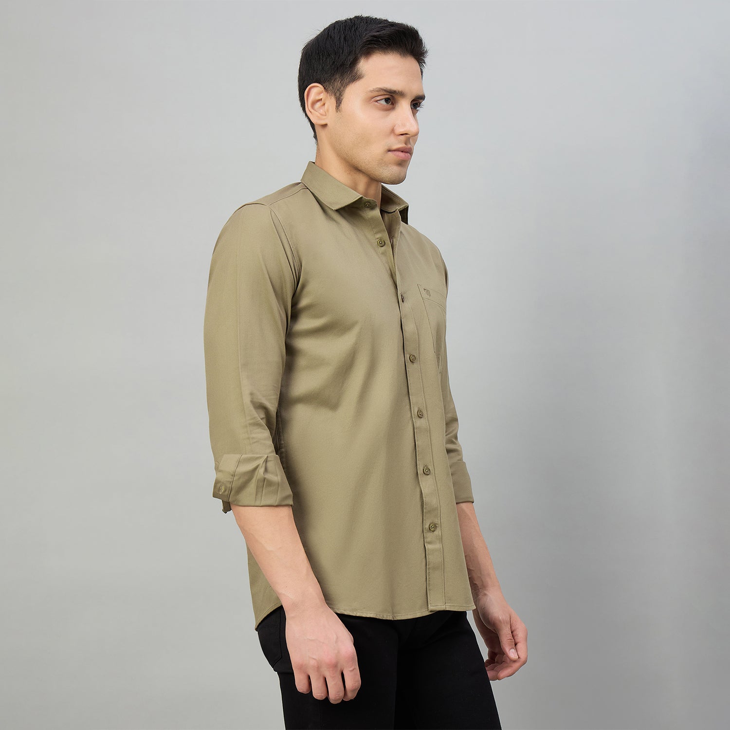 Duke Men Slim Fit Full Sleeve Short Style Cotton Shirt (SDO8PLTC)