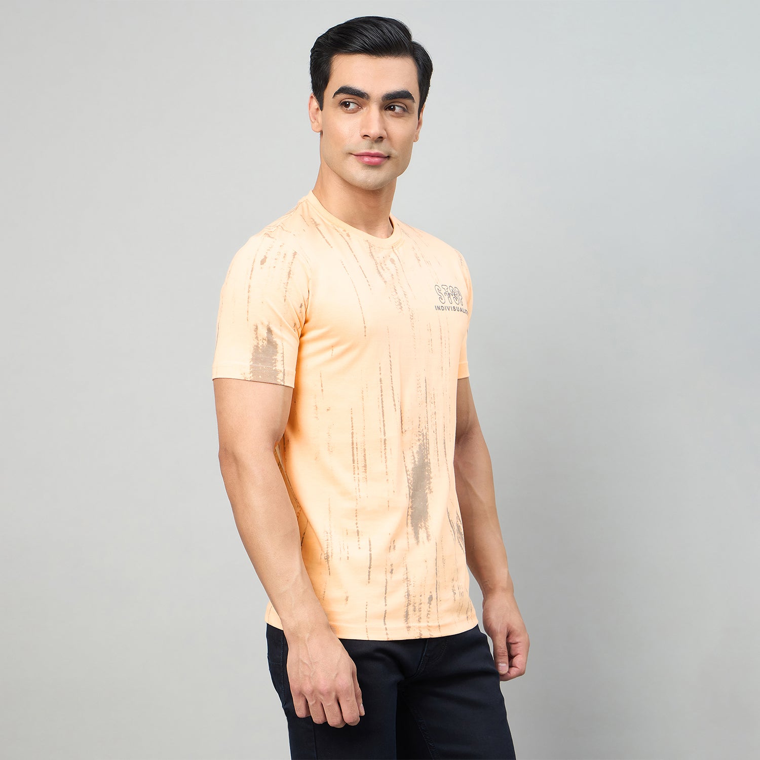Duke Men Half Sleeve Cotton Smart Fit Casual T-shirt (LF7874)