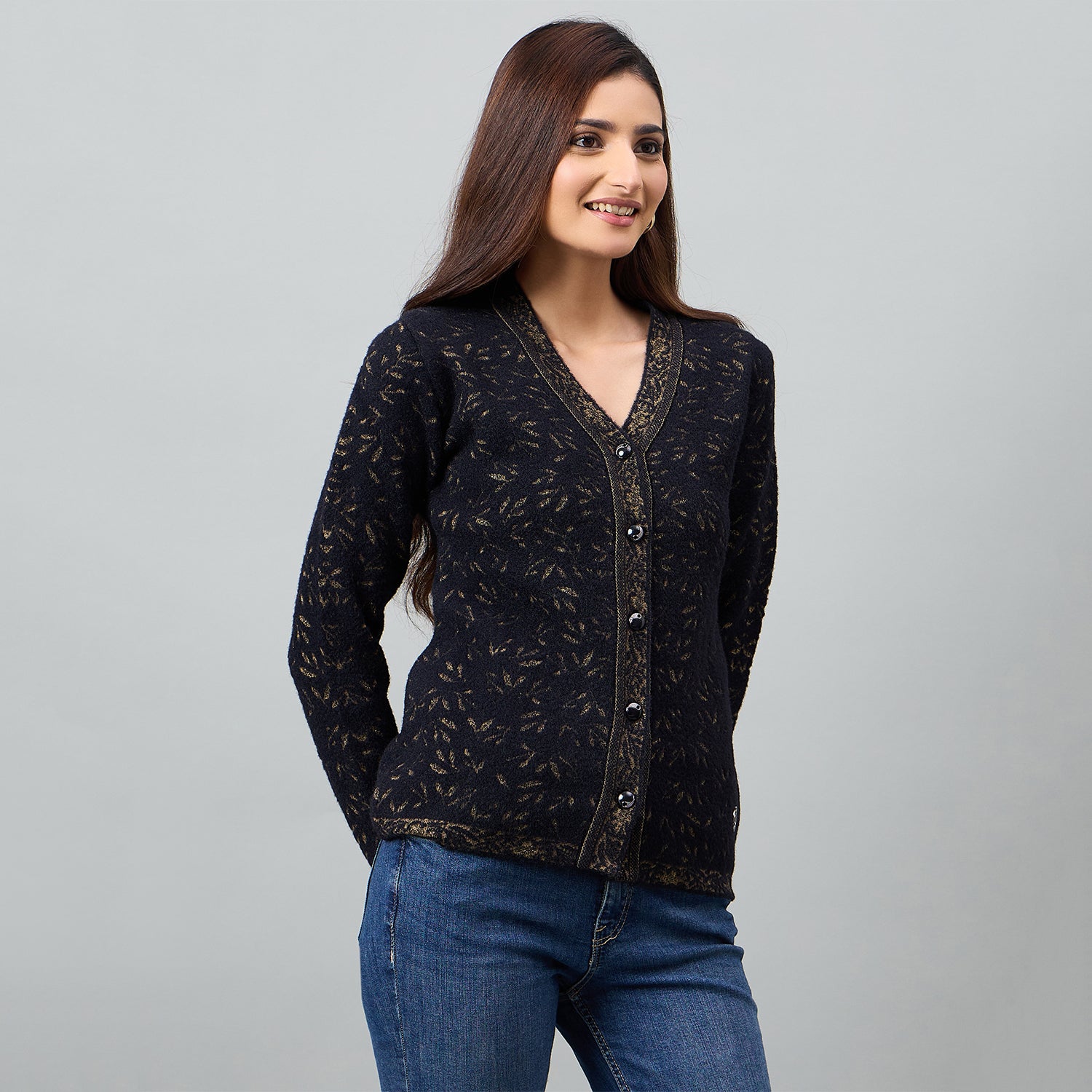 Duke Urban Women Full Sleeve Front Open Regular Cardigan (SDS1303)