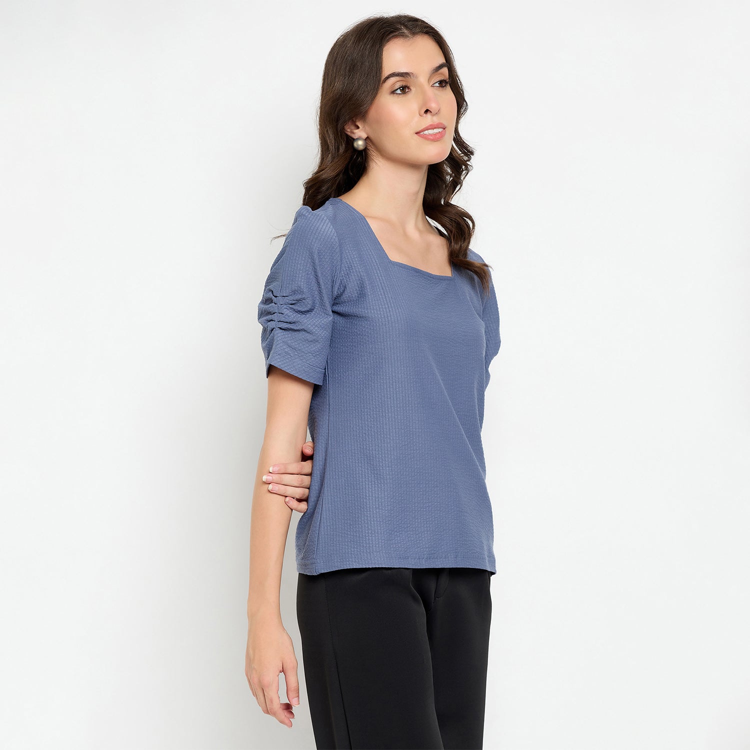 Duke Urban Half Sleeve Square Neck Lady Top (LFX3283)