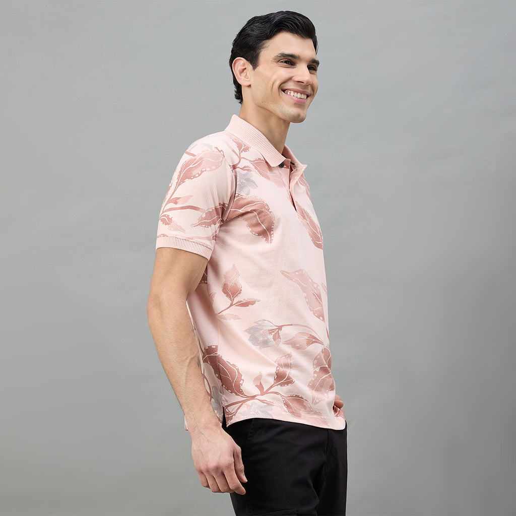 Duke Urban Men Half Sleeve Floral Print Regular T-Shirt (LF7574)