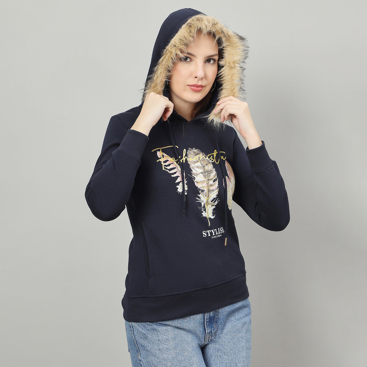 Duke Urban Women Hooded Regular Sweatshirt (LFX957)