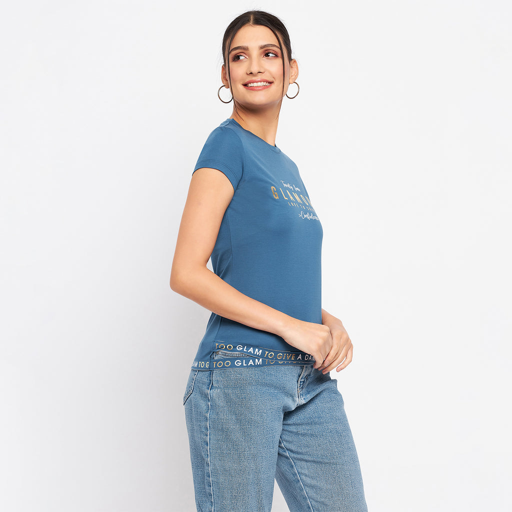 Duke Stardust Women Round Neck Short Sleeve Printed Top (LFX896)