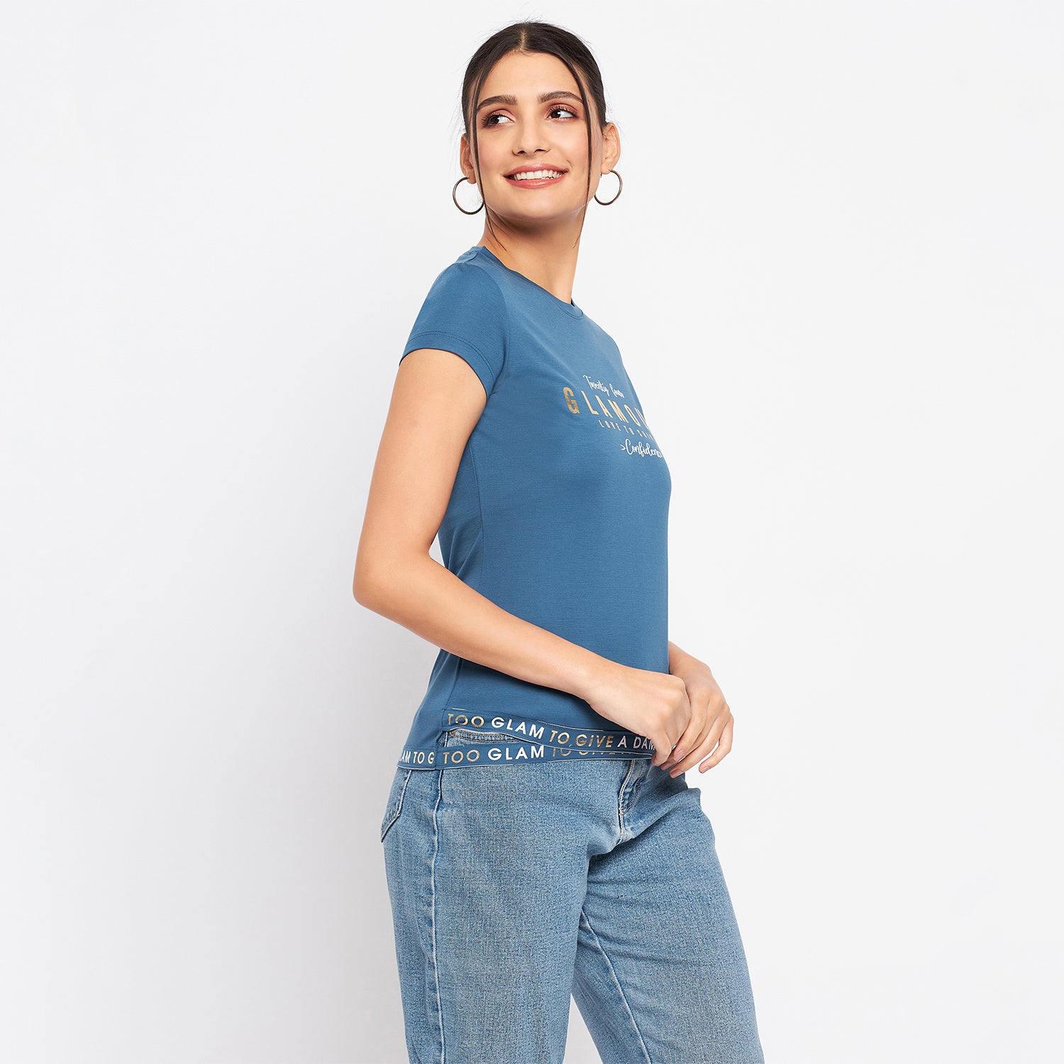 Duke Stardust Women Round Neck Short Sleeve Printed Top (LFX896)