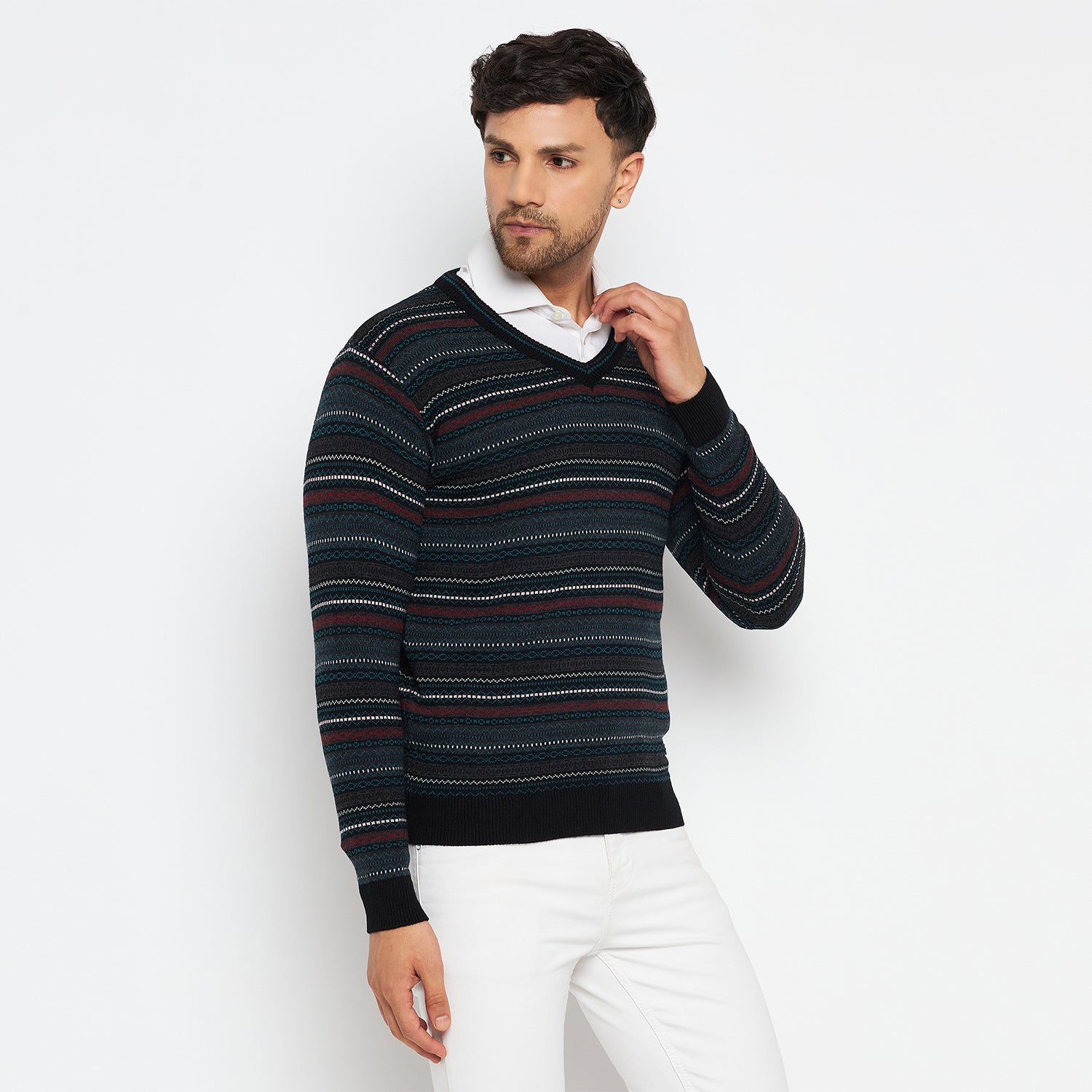 Duke Urban Men Full Sleeve V Neck Sweater (SDS2051)