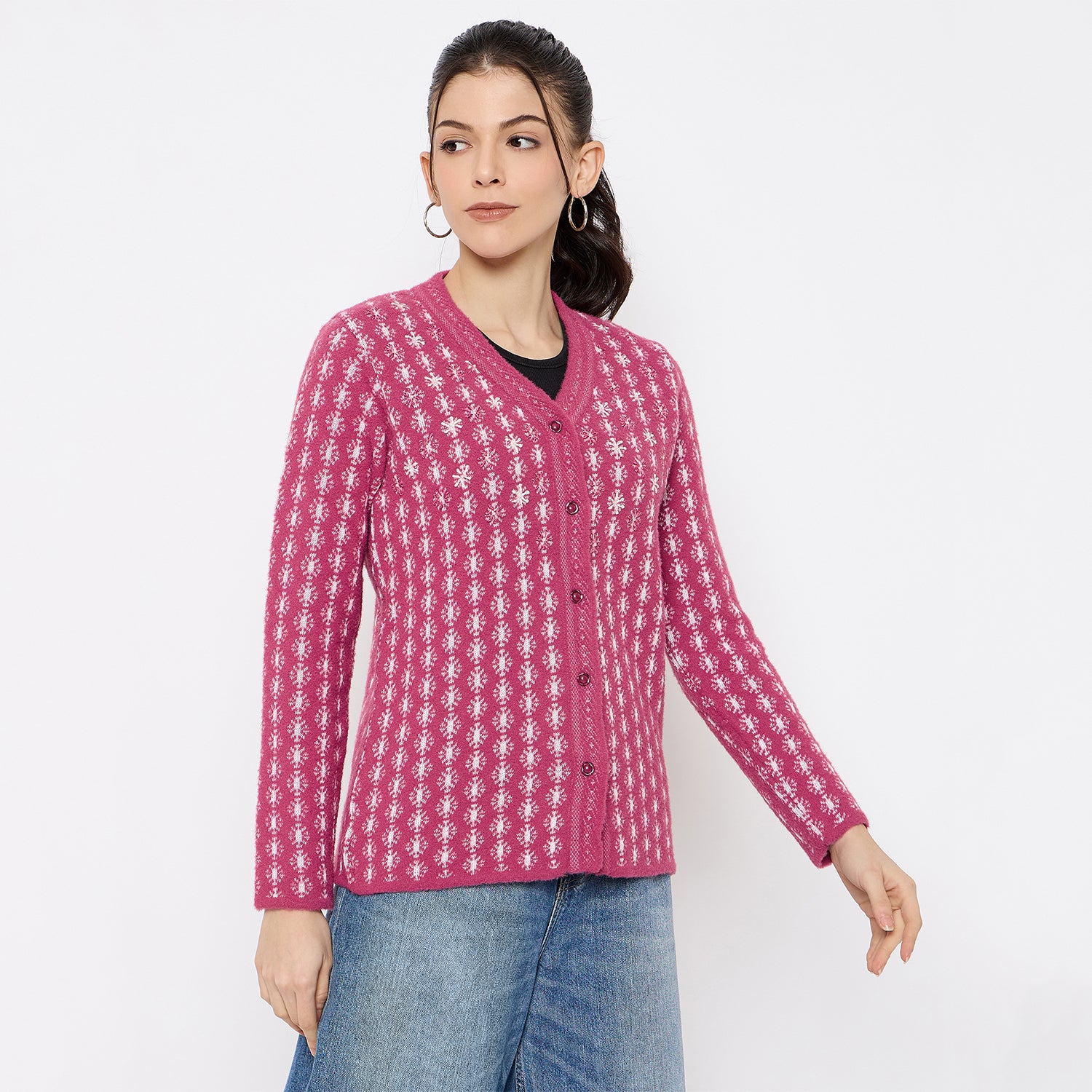 Duke Urban Women Full Sleeve Front Open Sweater (SDS1338)