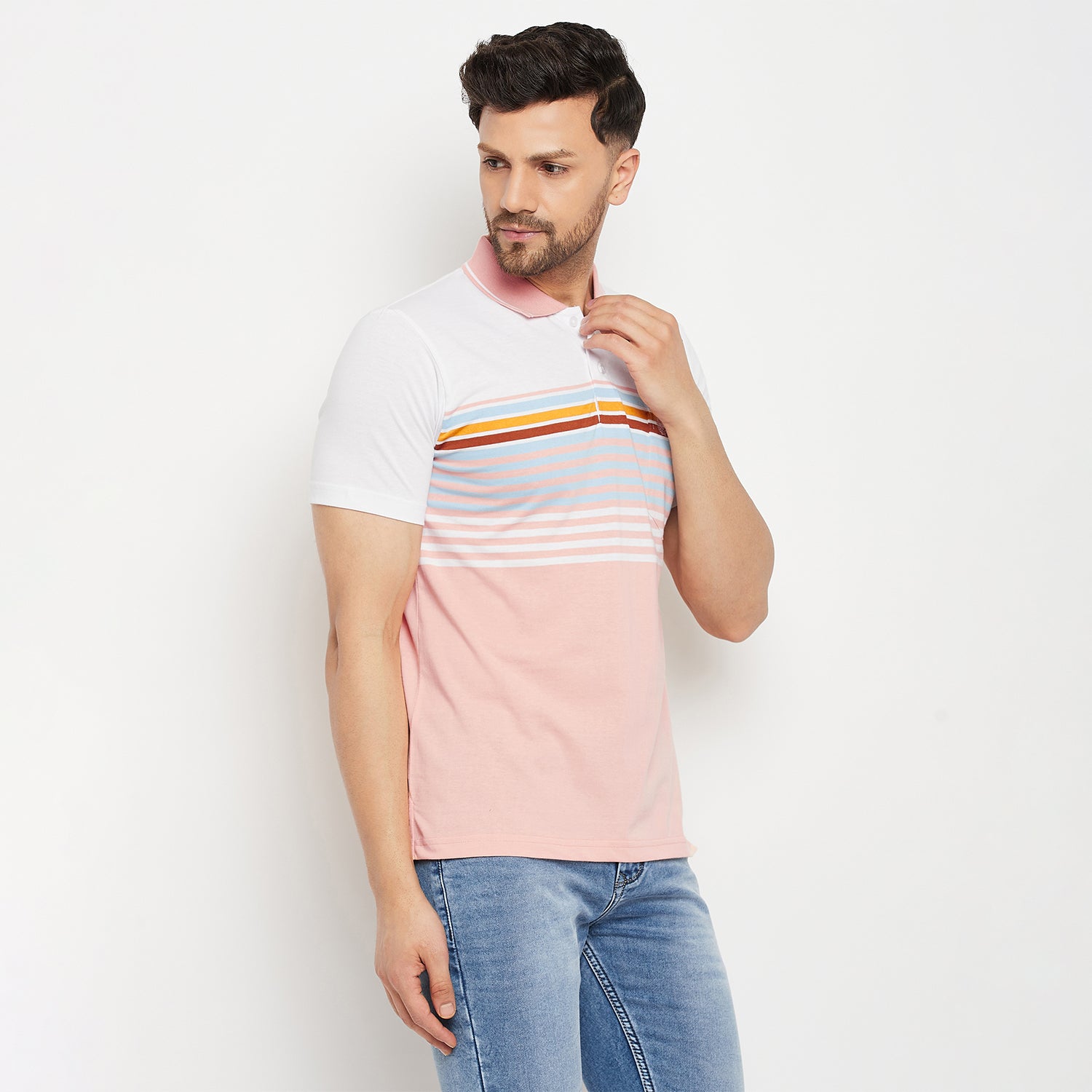 Duke Stardust Men Half Sleeve Polo Neck Cotton T-shirt (LF5885)